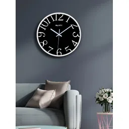 OLIVE TREE White & Black Round Shaped Contemporary Analogue Wall Clock-picture-34