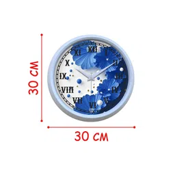 OLIVE TREE White & Blue Printed Contemporary Wall Clock image 4