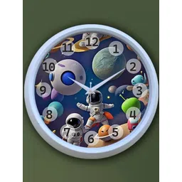 OLIVE TREE White & Blue Printed Contemporary Wall Clock image 1