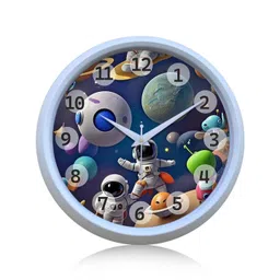 OLIVE TREE White & Blue Printed Contemporary Wall Clock image 3