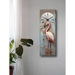 OLIVE TREE White & Blue Printed Rectangle Wooden Contemporary Wall Clock-picture-43