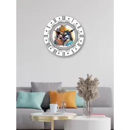 OLIVE TREE White & Blue Printed Round Contemporary Wall Clock-picture-40