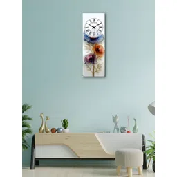 OLIVE TREE White & Blue Printed Wooden Contemporary Rectangle Shaped Wall Clock-picture-41