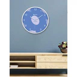 OLIVE TREE White & Blue Round Contemporary Wall Clock-picture-26