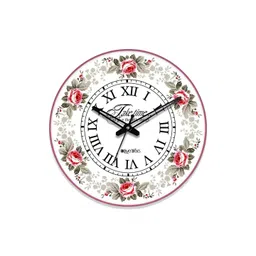 OLIVE TREE White & Pink Floarl Printed Contemporary Wall Clock-picture-40