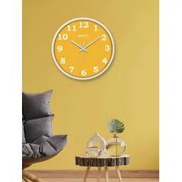 OLIVE TREE White & Yellow Contemporary Round Wall Clock-picture-23