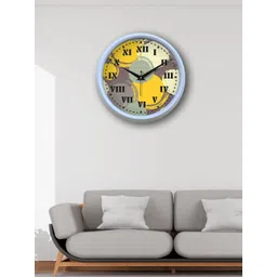 OLIVE TREE White & Yellow Printed Contemporary Wall Clock-picture-25