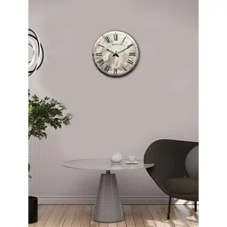 OLIVE TREE Wooden Wall Clock White Printed Round Contemporary Wall Clock-picture-40