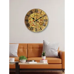 OLIVE TREE Yellow & Brown Printed Contemporary Wall Clock-picture-20