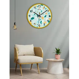 OLIVE TREE Yellow & Green Printed Analogue Contemporary Wall Clock-picture-33