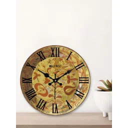 OLIVE TREE Yellow & Red Printed Round Contemporary Wall Clock-picture-34