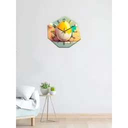 OLIVE TREE Yellow & Turquoise Blue Printed Geometric Wall Clock-image-44