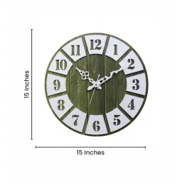olive tree Paxton Green & White Engineered Wood Wall Clock image 3
