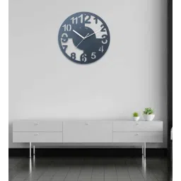 Zeus Grey & White Grey Engineered Wood Wall Clock-image-42