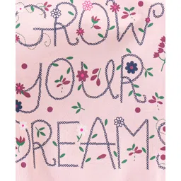 Ollypop Cotton Looper Knit Full Sleeves Sweatshirt Text & Floral Print - Pink image 3