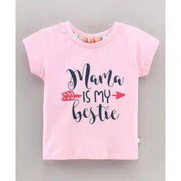 Ollypop Short Sleeves Top Text Print - Light Pink-picture-10