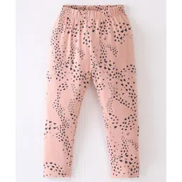 OLLYPOP Sinker Full Length Heart Print Legging - Peach-picture-15