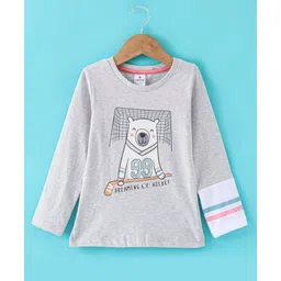 Ollypop Sinker Full Sleeves Top Bear Printed - Melange-picture-11