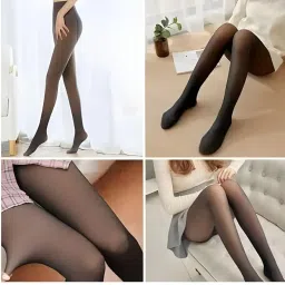 olsic Women’s Winter Warm Fleece Lined Transparent Tights | Velvet Thermal Sheer Leggings | Ultra-Stretch High Waist Body Shaping Pantyhose for Cold Weather | Slim Look Warm Stockings image 5