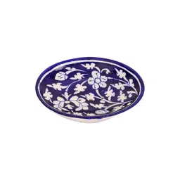 Om Craft Villa Blue & Navy Blue Floral Ceramic Soap Dish-picture-36