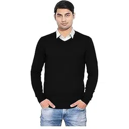 om designer Men's Classic Full Sleeve Regular Fit V-Neck Pure Wool & Comfortable Winter wear Full Sweater for Men (Size M=38",L=40",XL=42")-picture-46