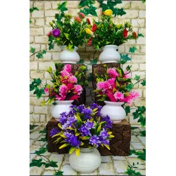 Multicolor Wild Flower Artificial Flower with Pot-image-19