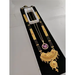 OM KRISHIV COLLECTION Set Of 2 Gold Plated Mangalsutra With Chain & Pendant-picture-41