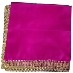 om pooja shop Satin Blend Printed White, Purple Men Dupatta image 3