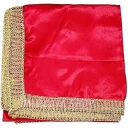 Om Pooja Shop (Size: 1 Meter) Red Silk Satin Pooja Altar Cloth | Diwali Pooja Satin Altar Cloth Mat for Puja Table, God Chowki Aasan, Temple, Mandir and Multipurpose Use (40 inch X 40 inch)-picture-10