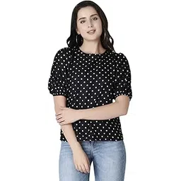 om sai latest creation Women's Cotton Polyester Blended Regular Fit Top | Casual 1/3 Sleeve Tops for Girls-picture-37