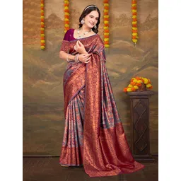 Om Shantam Sarees Woven Design Zari Kanjeevaram Saree-picture-29