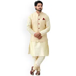 Om Shubh Mangalam Men Regular Dupion Silk Kurta with Churidar-picture-16