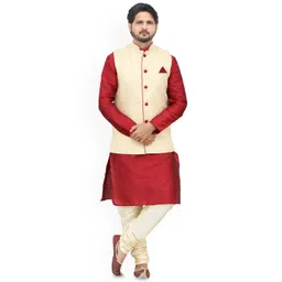 Om Shubh Mangalam Men Regular Dupion Silk Kurta with Churidar-picture-26