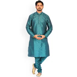 Om Shubh Mangalam Men Regular Dupion Silk Kurta with Pyjamas-picture-25