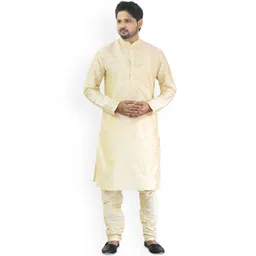 Om Shubh Mangalam Men Regular Dupion Silk Kurta with Pyjamas-picture-9