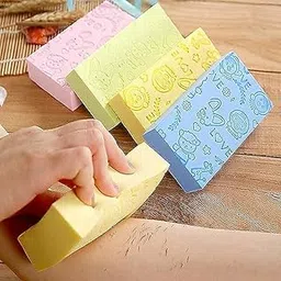 OM TOY ZONE Exfoliating Sponge Ultra Soft Bath Scrubber for Kids Body Scrub for Bathing Exfoliator Sponge for Body Wash,Body Dead Skin Removal Bathing Sponge (1-piece) (multicolor)-picture-27