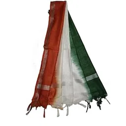omensilks | Women's Tricolor Tiranga Linen Cotton Handloom Dupatta (Stole)-picture-35