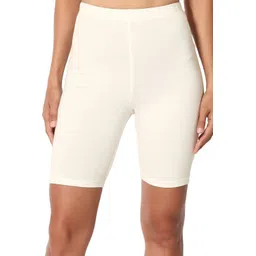 omikka Solid Women White Cycling Shorts-picture-20