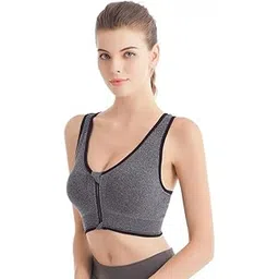 omlavida Women's Zip Front Sports Bra Wireless Post-Surgery Bra Comfortable Fitness Vest Moisture Wicking Yoga Bras-picture-45