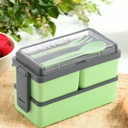 omortex Rectangular Classy 3 Section With 1 Spoon & 1 Fork 3 Containers Lunch Box-picture-26