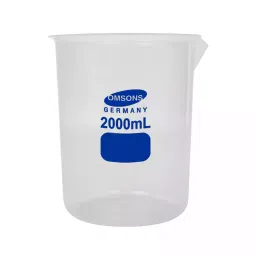 Omsons Germany 2000 ml Clear Polypropylene Beaker Euro Design 583/7 Pack of 6 Pcs-picture-10