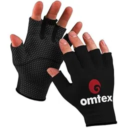omtex Cricket Finger Cut Catching Fielding Batting Gloves Sweat Absorbent to Enhance Grip and Durability- Black - Medium-picture-15