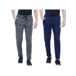 Omtex Blue and Grey Regular Fit Solid Track Pants (Pack of 2) image 1