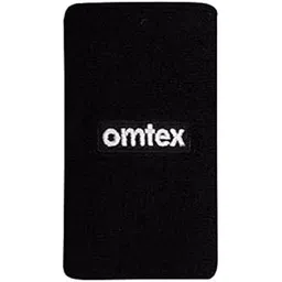 omtex Sweat band wrist band / wrist support for gym, cricket, running and sports activities 5 inches (Black)-picture-27