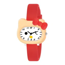 ON TIME OCTUS Girls Printed Dial & Straps Kitty Analogue Watch KD-012 RED-picture-32