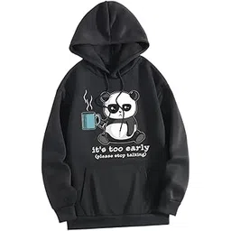 on trend Women's Eversoft Fleece Hoodies, Moisture Wicking & Breathable, Printed Pullover Hooded Sweatshirt|| Hoodie (Color- Black)-picture-21