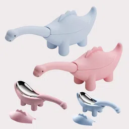 one and only Dino Spoon Set for Toddlers | Self-Feeding Toy for Babies | BPA-Free, Gift - 304 stainless steel, BPA-free silicone-picture-24