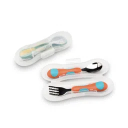 one and only ONE & ONLY Orange Spoon & Fork Set Steel Heads, Soft Silicone, with Case-picture-12