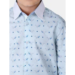 One Friday Boys Blue Comfort Printed Casual Shirt image 4