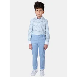 One Friday Boys Blue Comfort Printed Casual Shirt image 5
